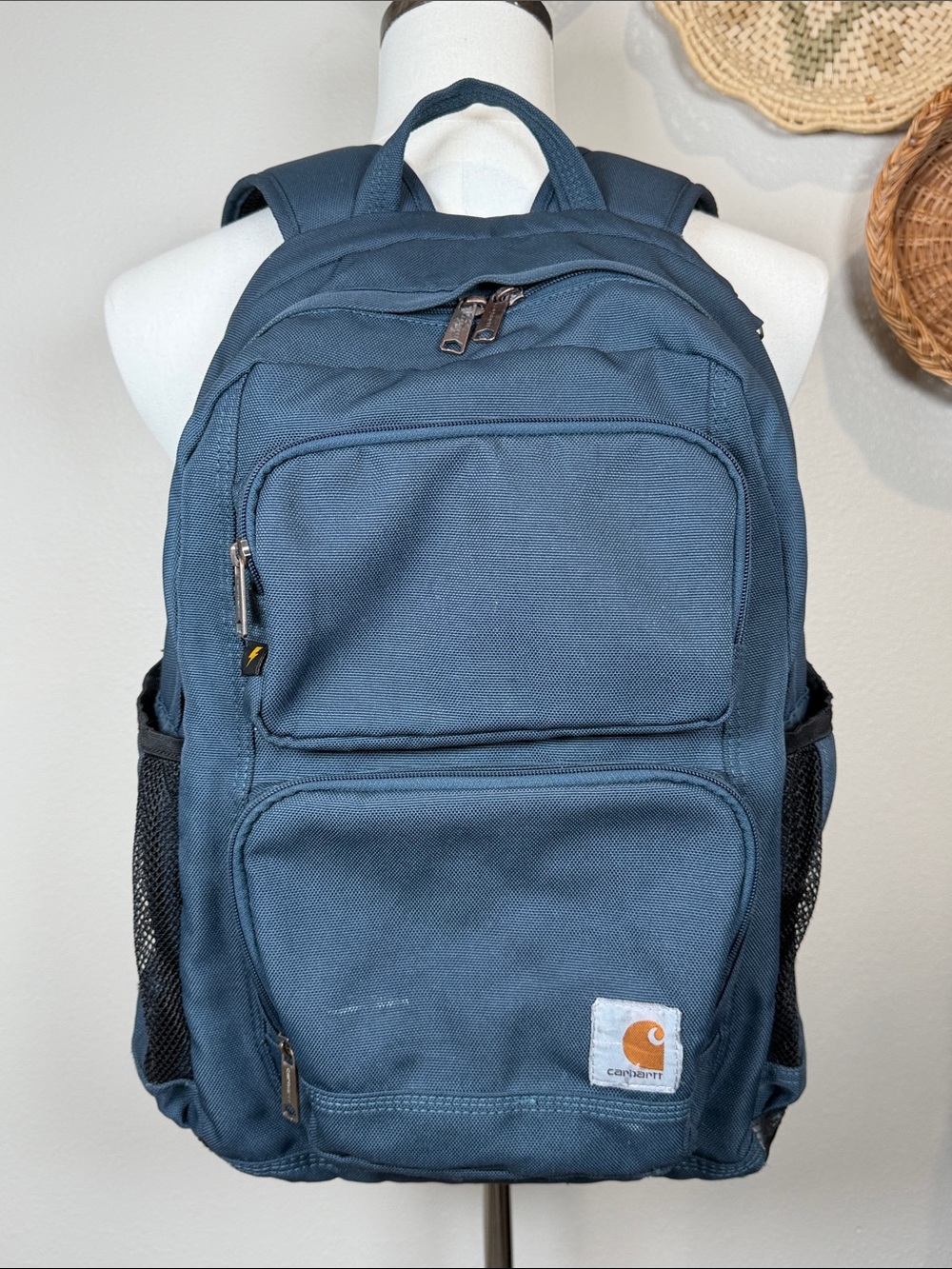 Carhartt 28L Dual-Compartment Backpack Navy Blue Large Travel Bag
